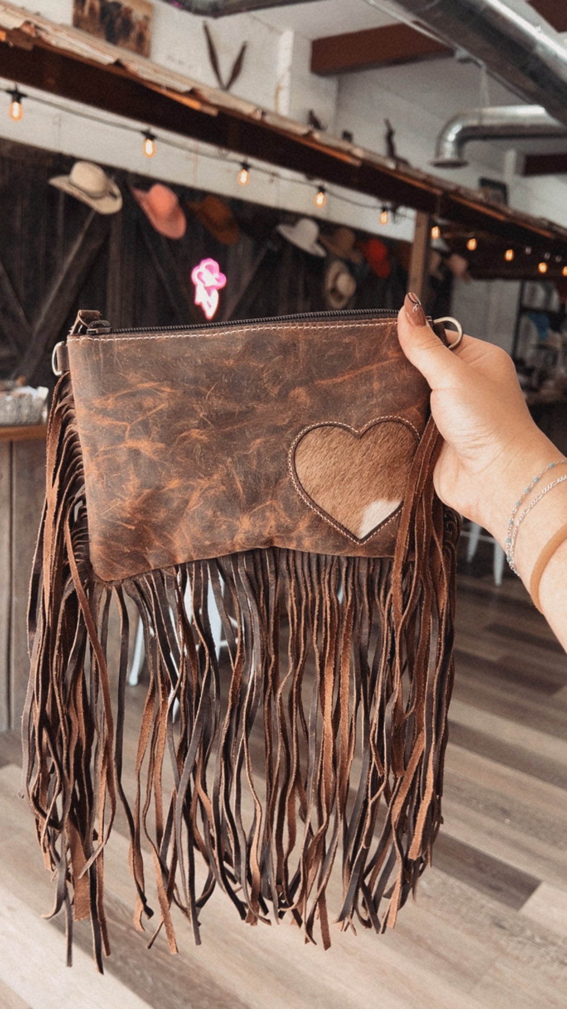 The Mini Heart Fringe Bag