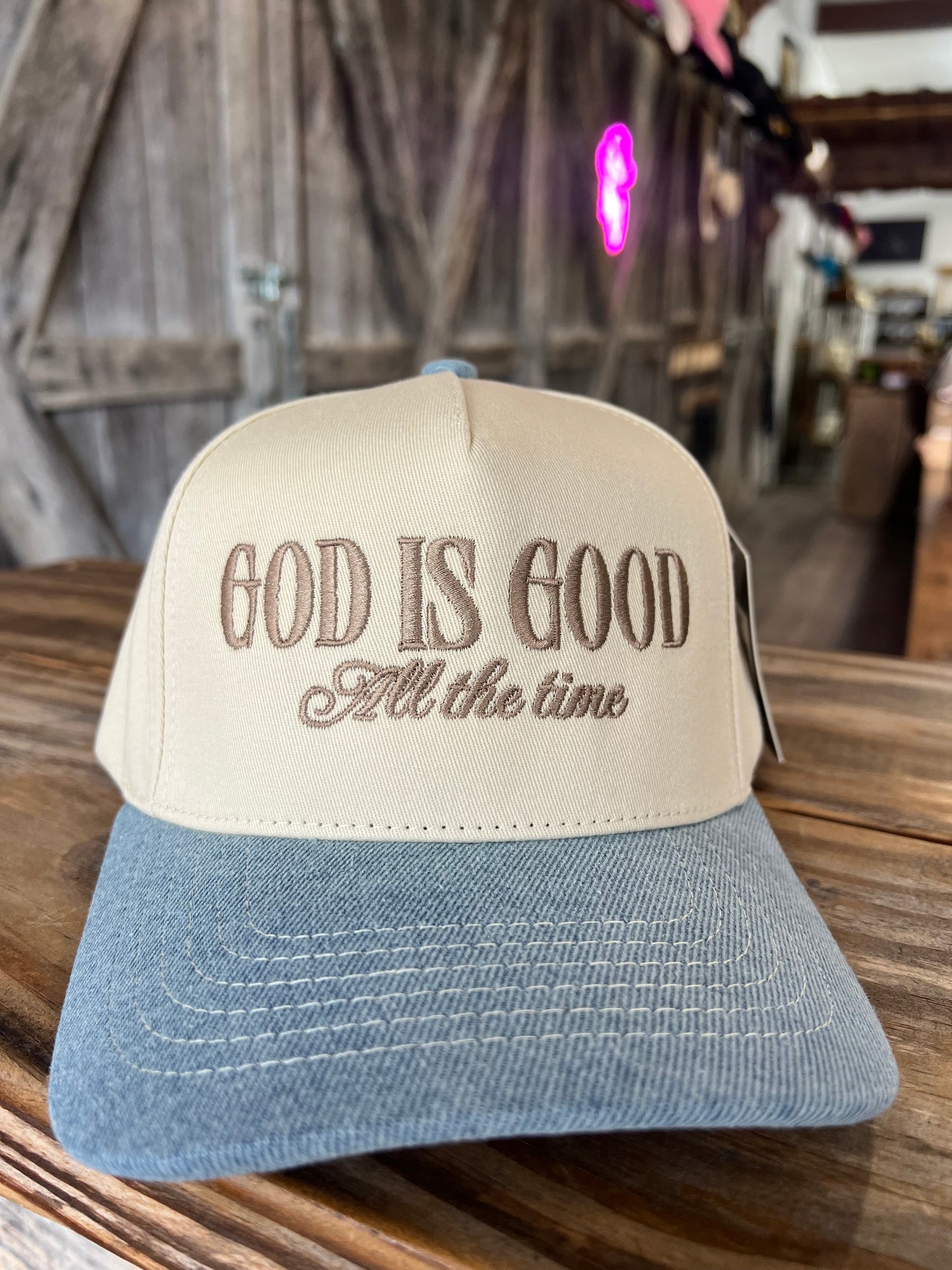 God is Good all The Time Embroidered Hat