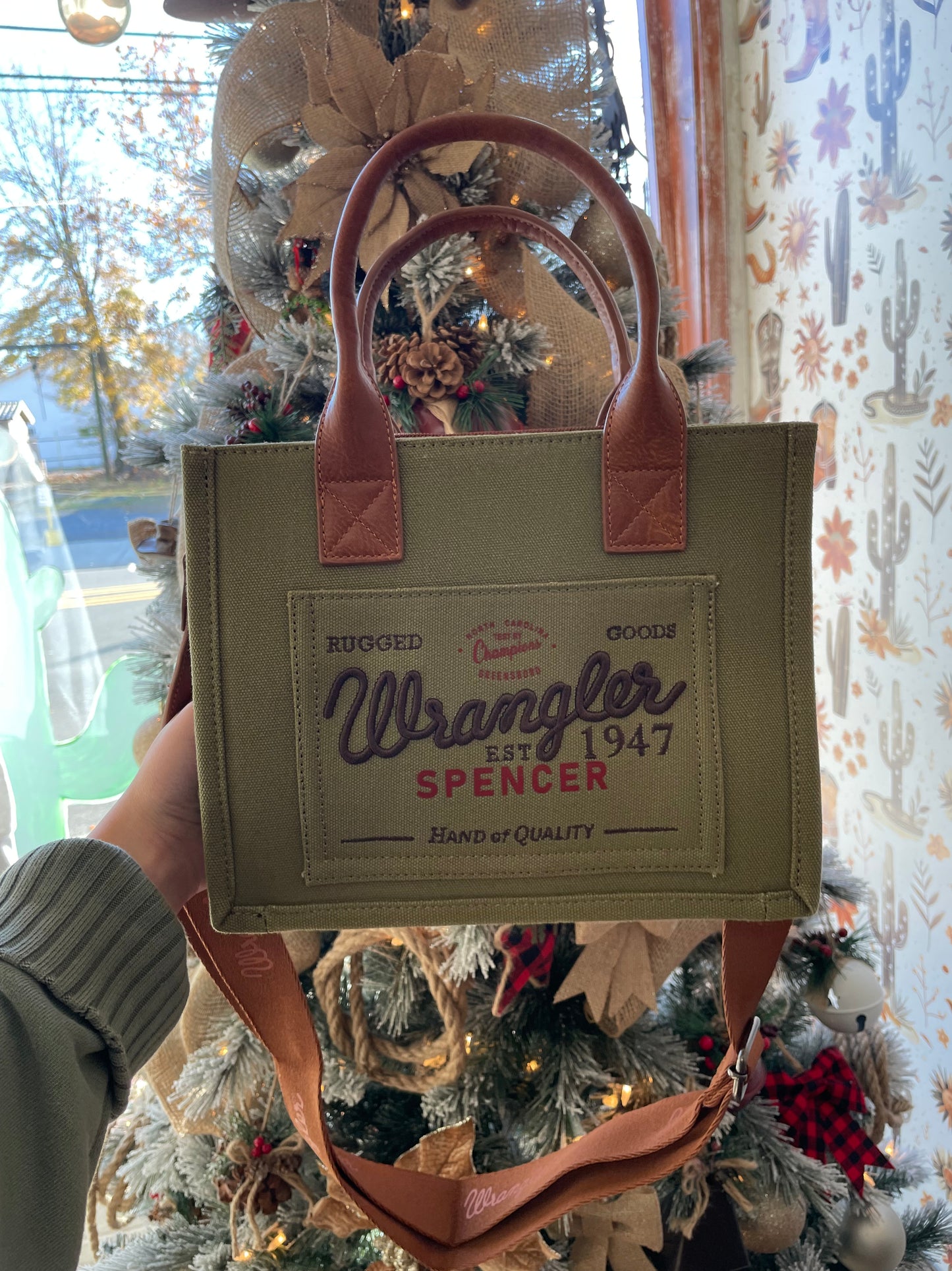 Olive Green Wrangler Tote Bag