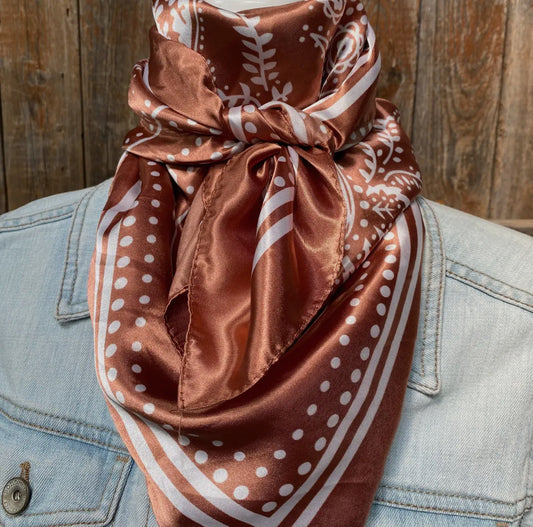 Copper Floral Paisley Wild Rag/Scarf ✨