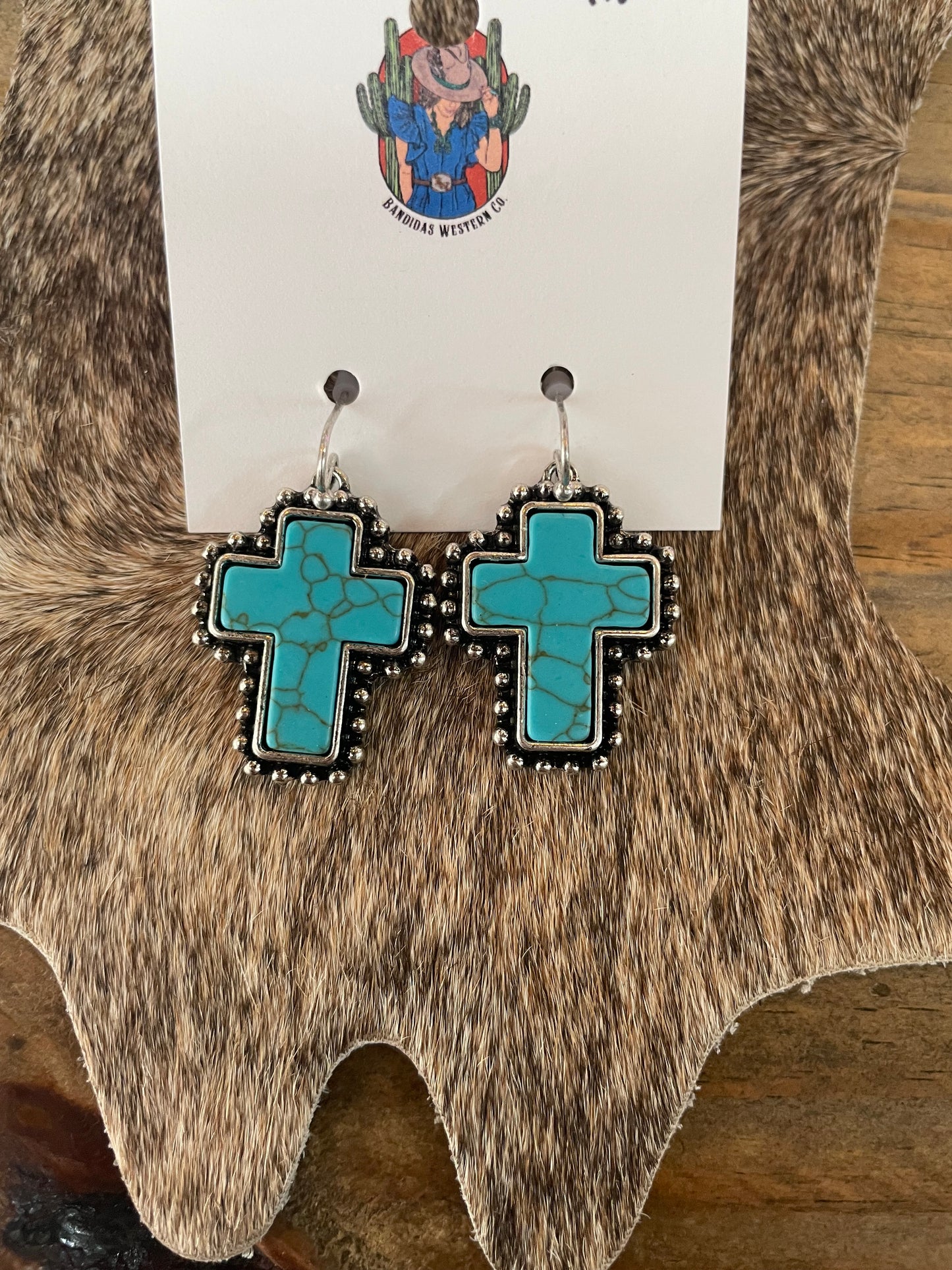 Turquoise Cross earrings