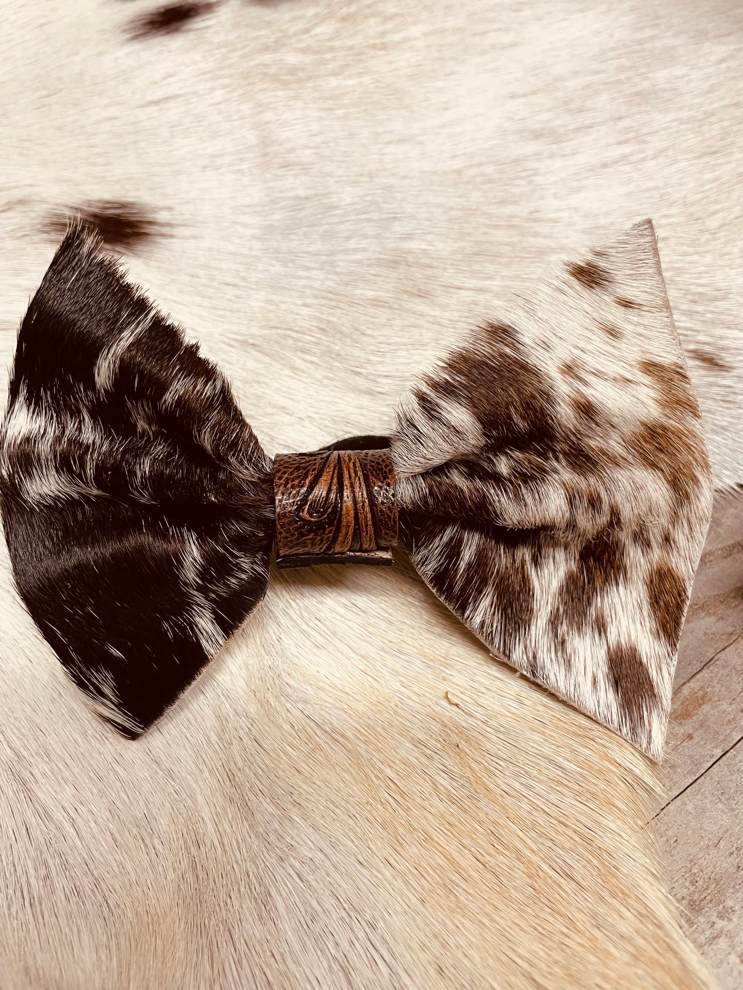 Cowhide Hair Bow Tie