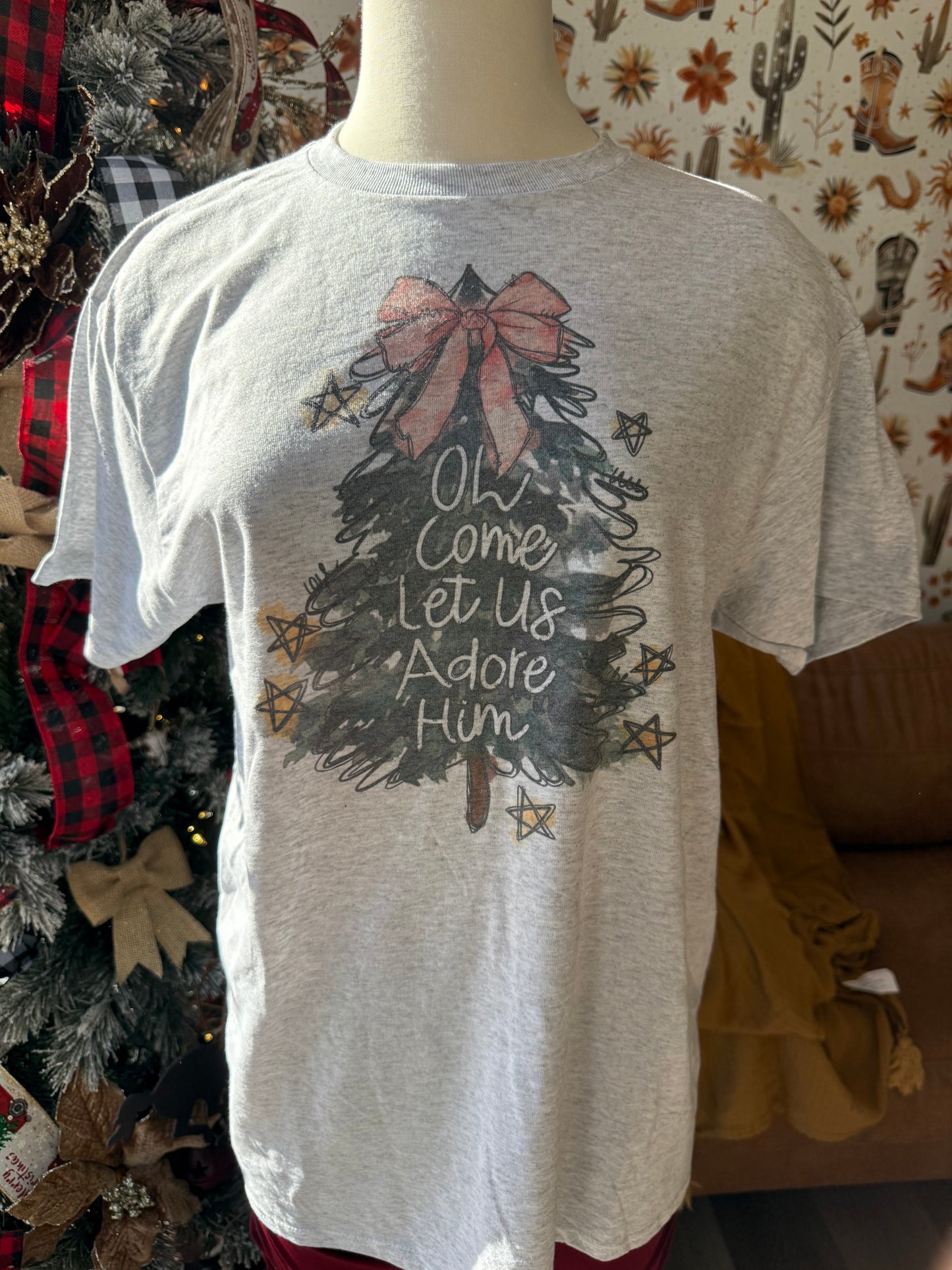 Let Us Adore Him Christmas Tee