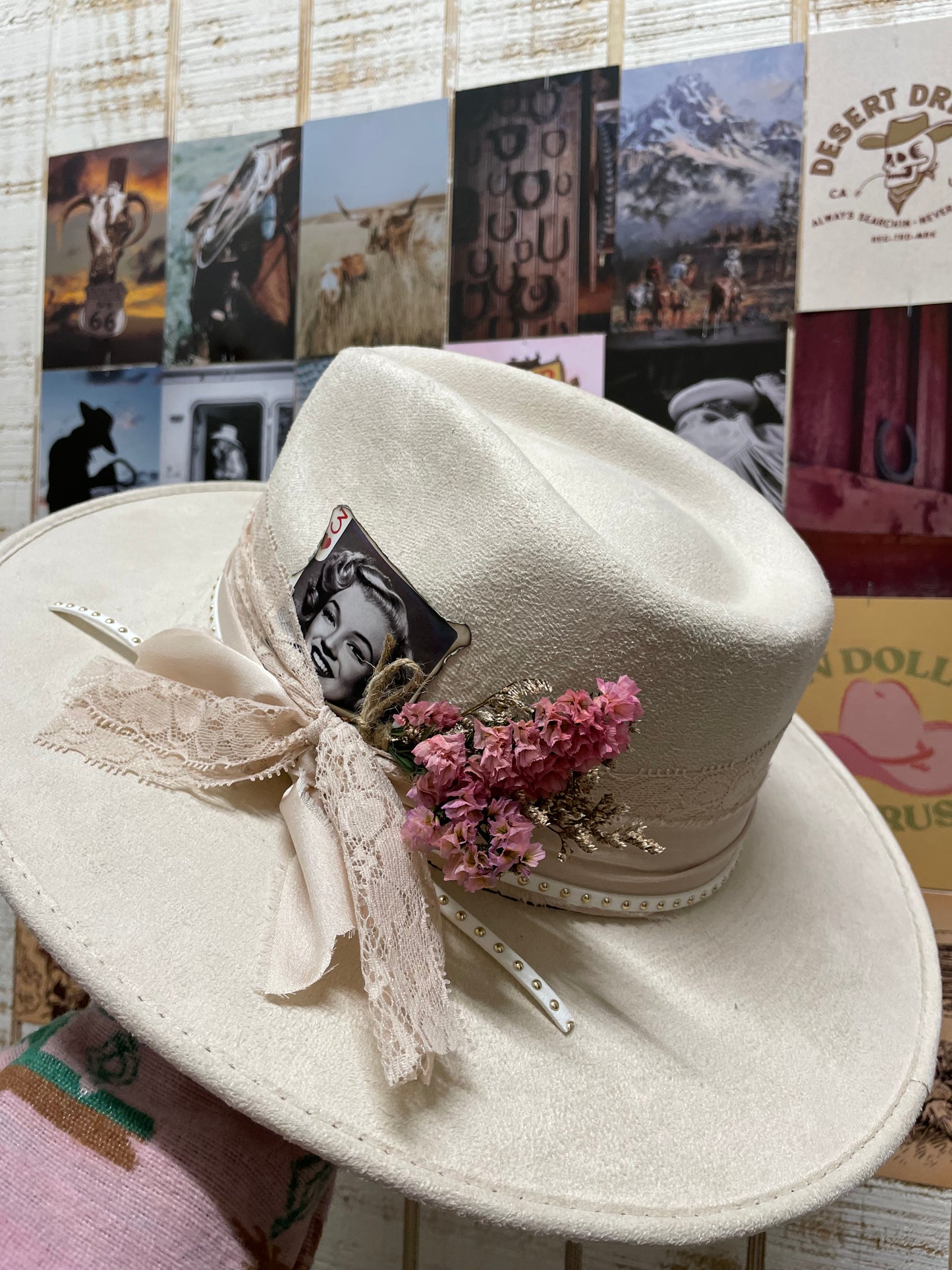 Pink Lace Floral Hat