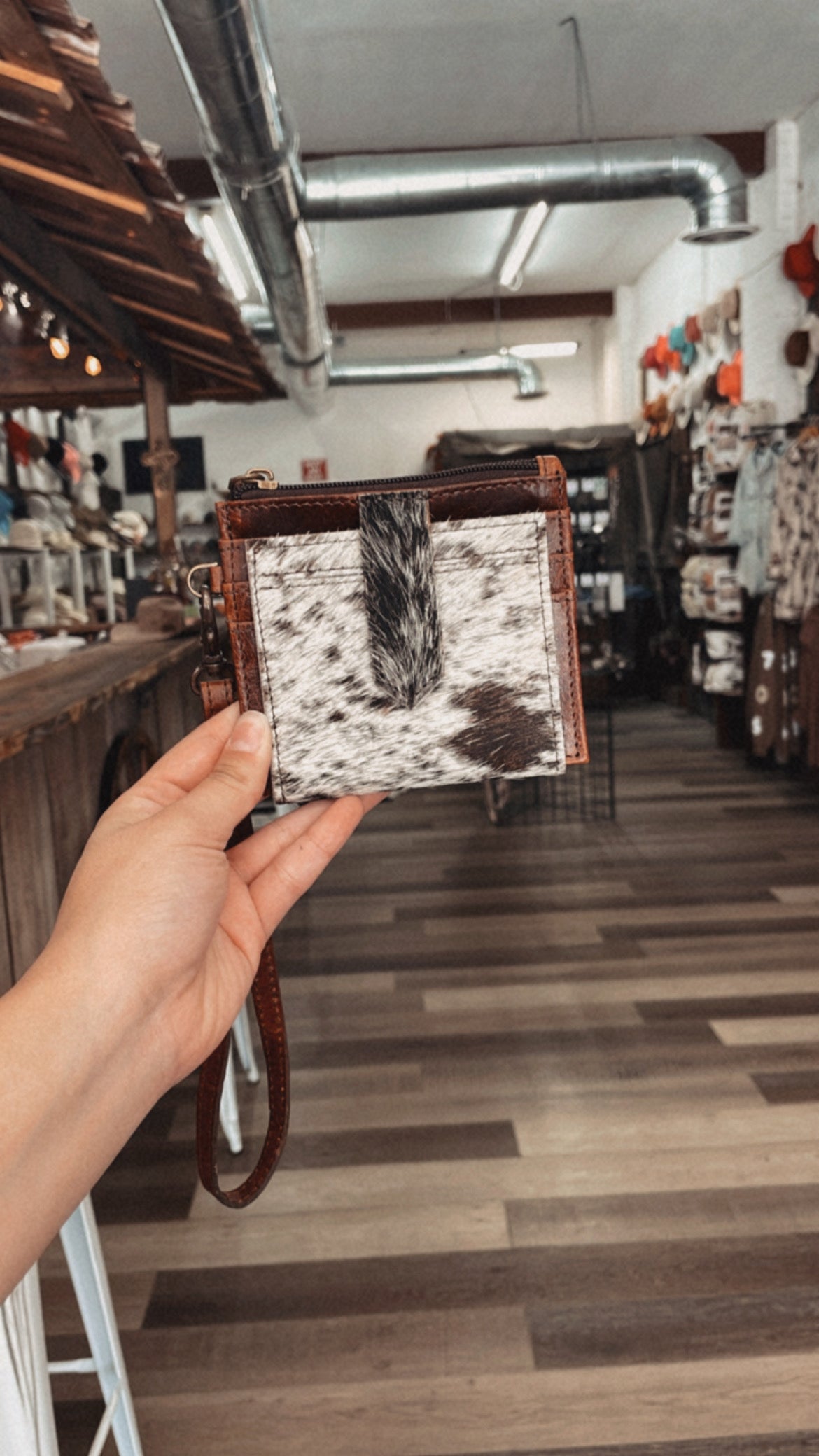 The Cowhide Wristlet