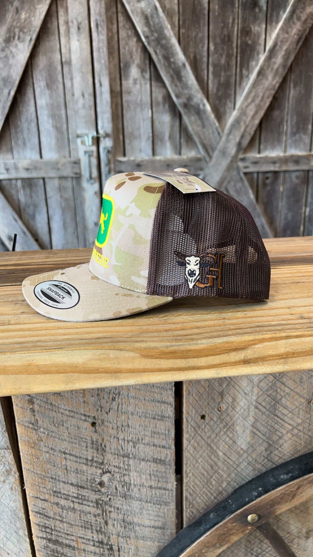 Dark Brown Camo Juan Deere Cap