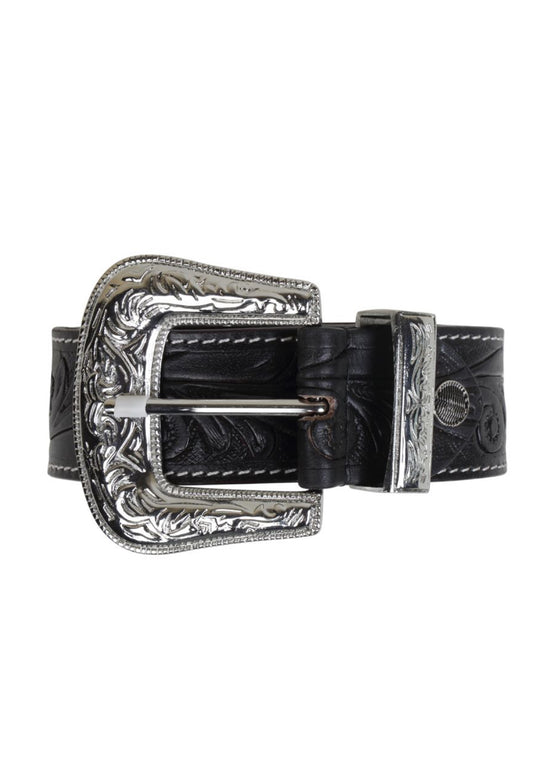 Runner Up Hand-Tooled Leather Belt
