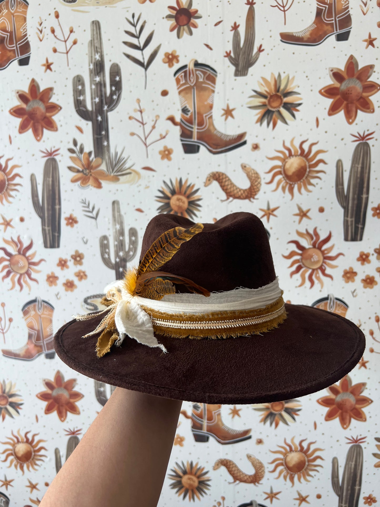 Fedora Brown Bowed Hat