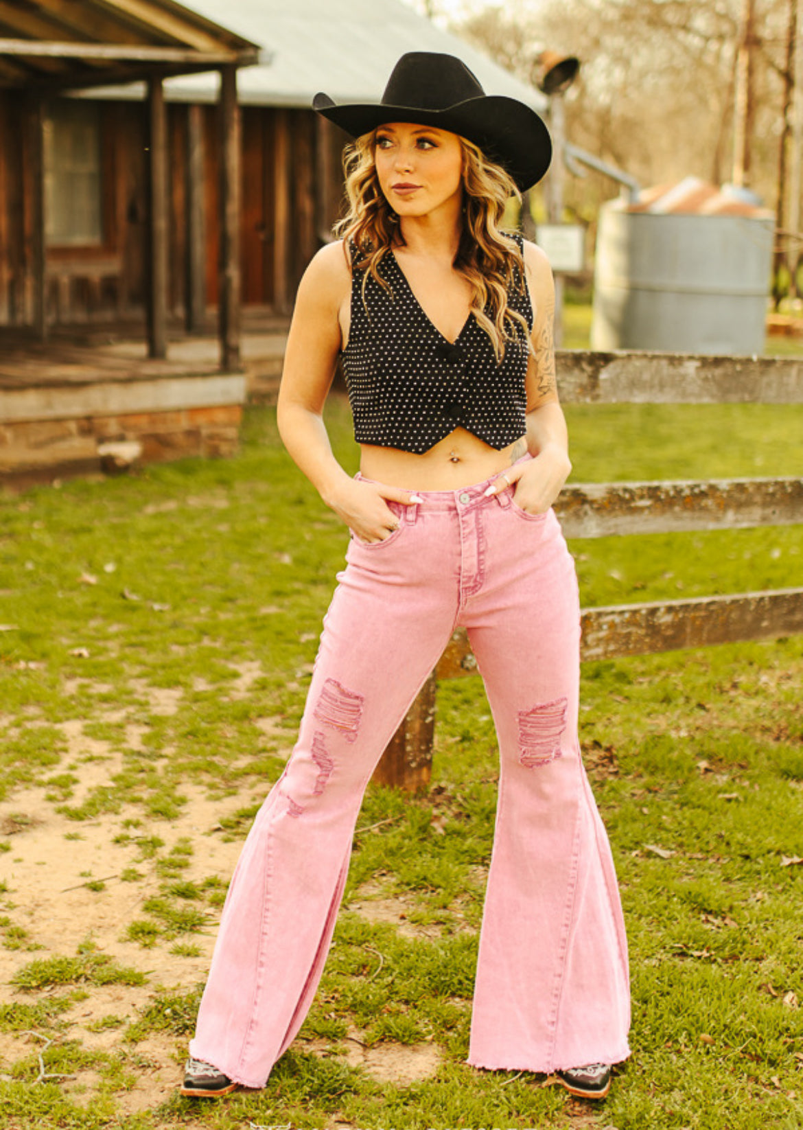 The PinkStone High Rise Flare Jeans Plus Size