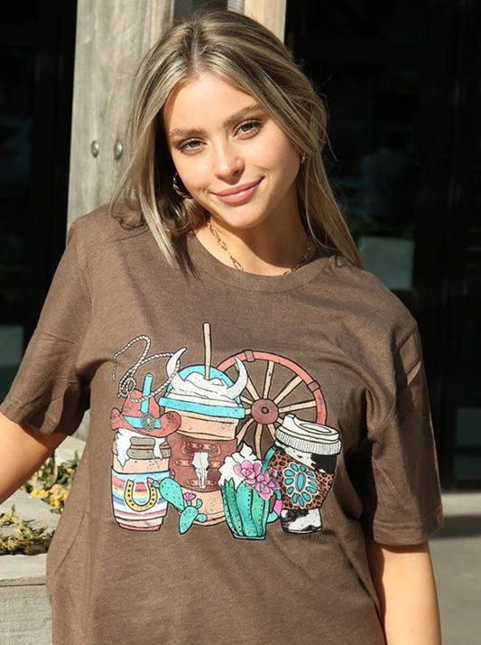 Western Coffee Cup T-Shirt