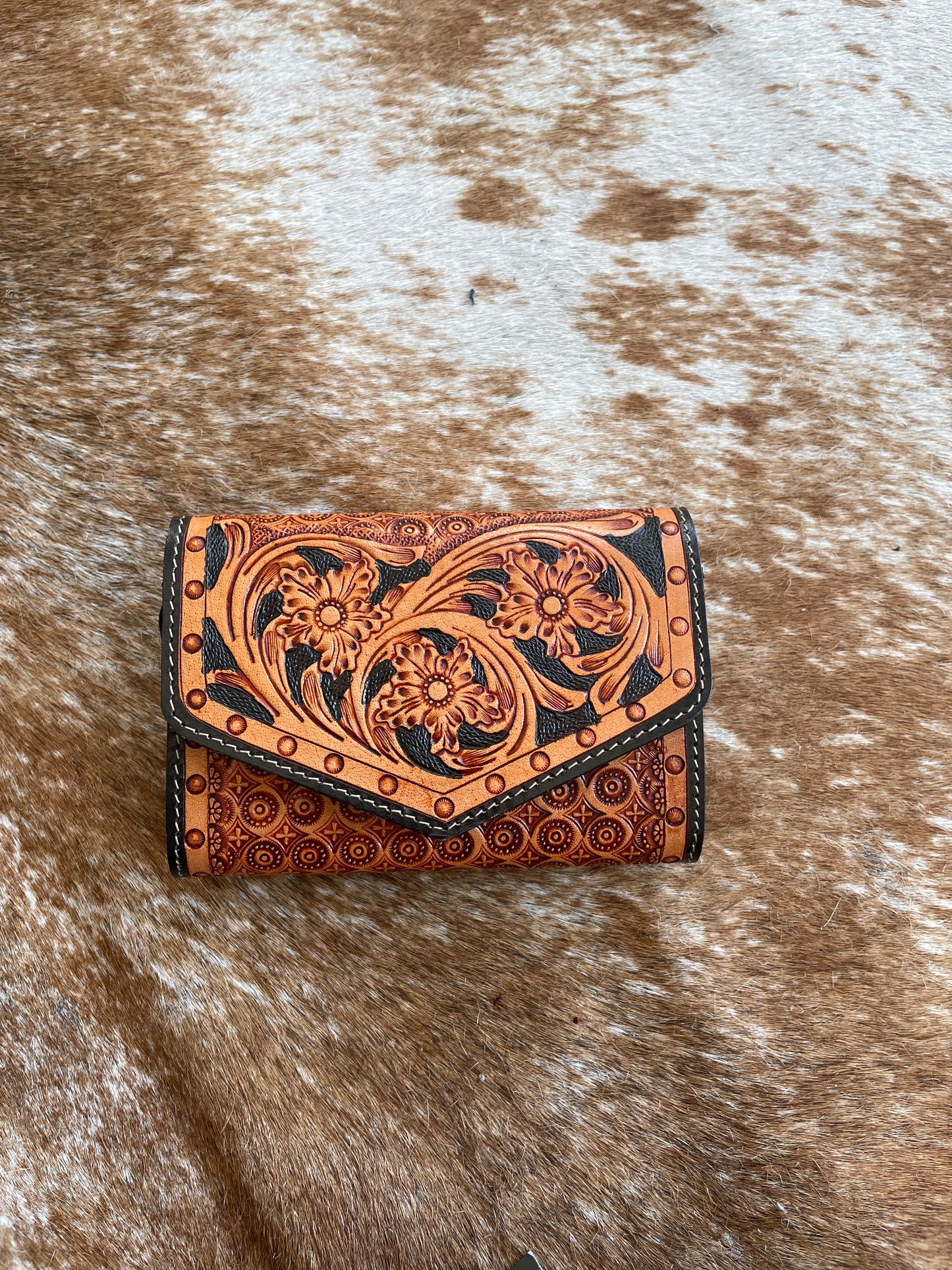 Floral Leather Wallet