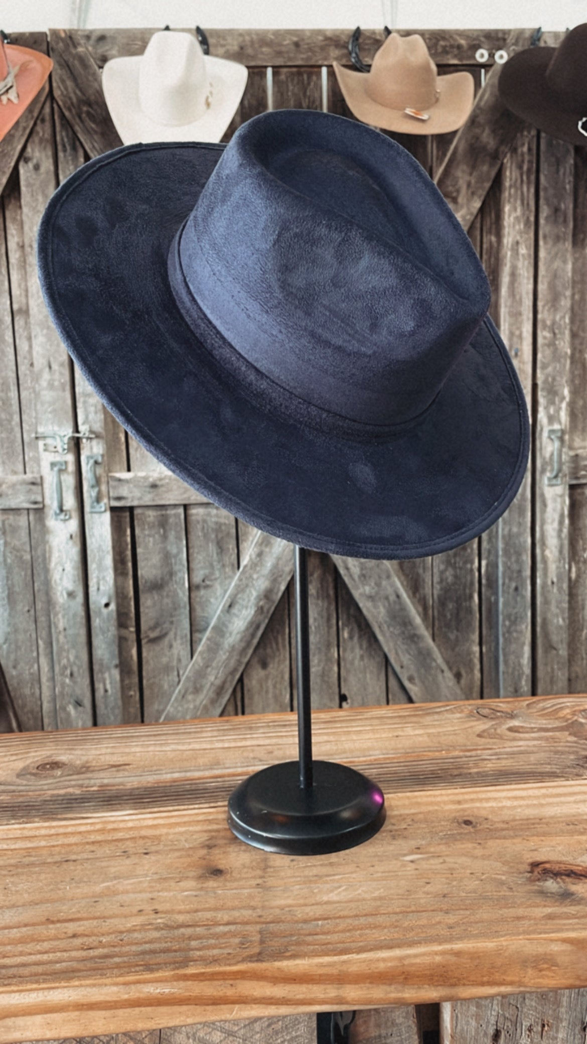 Navy Suede Hat