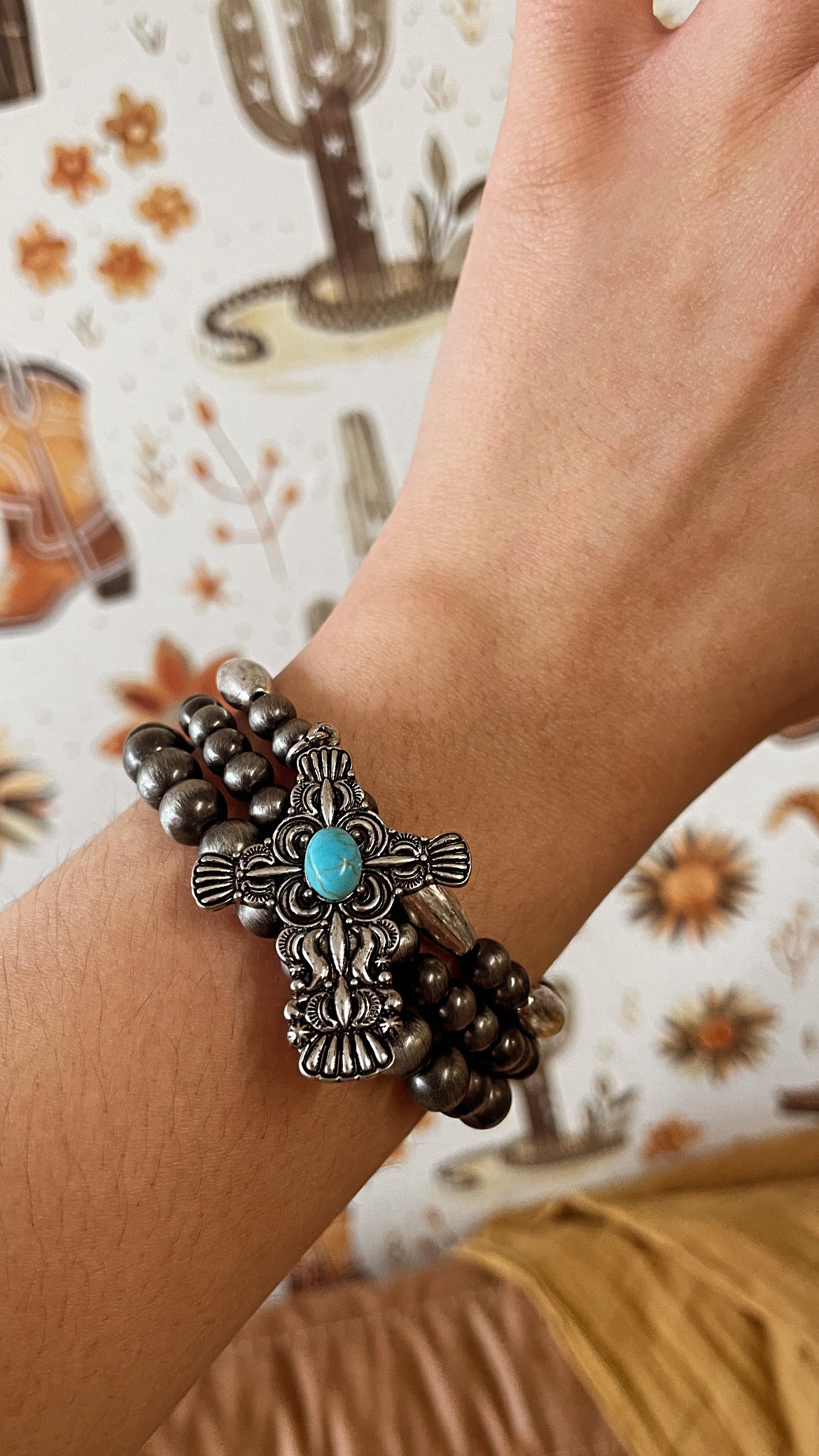 Turquoise Cross Bracelet