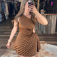 Cocoa Mirage Silk Dress