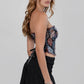 Multi Color Distressed Corset Top