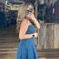 The Sculpted Denim Maxi