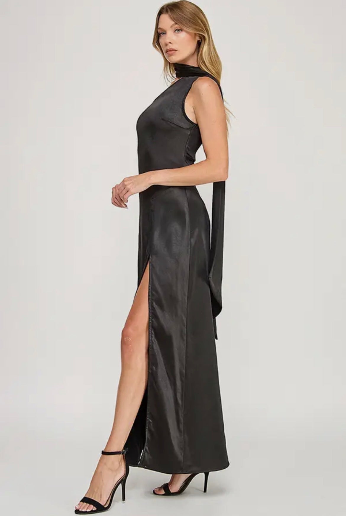 Midnight Outlaw Satin Gown