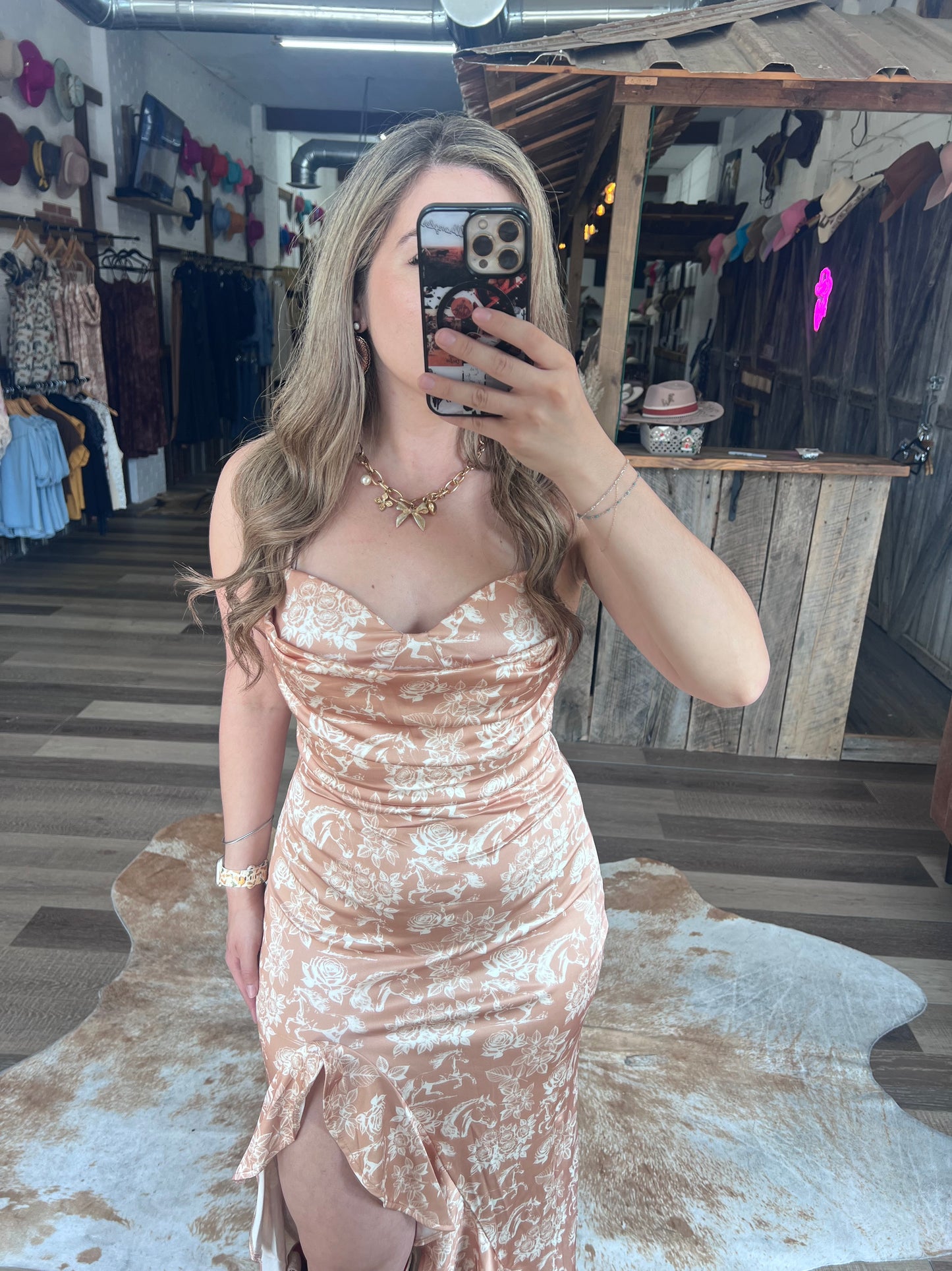 Equestrian Bloom Silk Dress