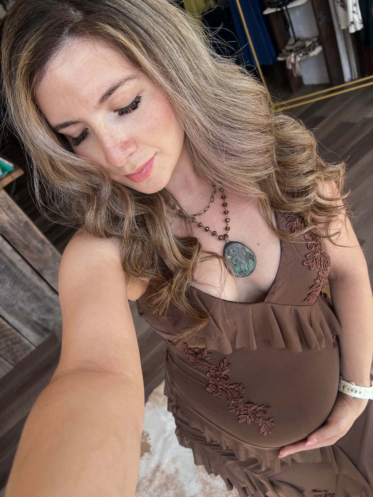 The Mocha Ruffle Dress