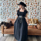 Rauched Black Maxi Dress