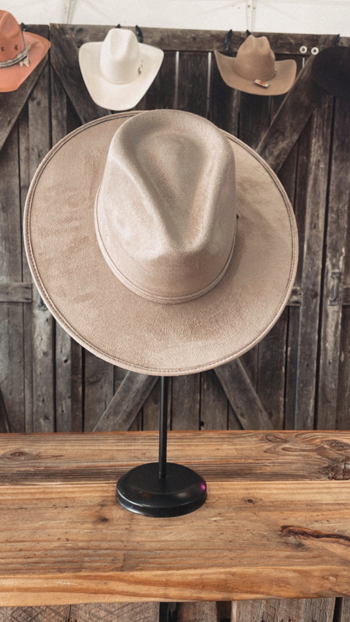 Beige Suede Hat