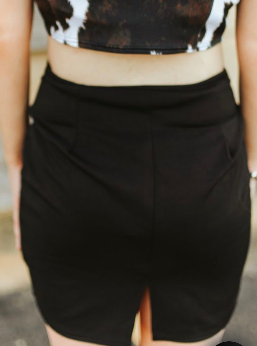 The Black Side Slit Hem Skirt
