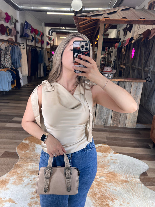 Ivory Shoulder Bow top