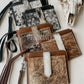 Western Cowhide Leather Wristlet Wallet