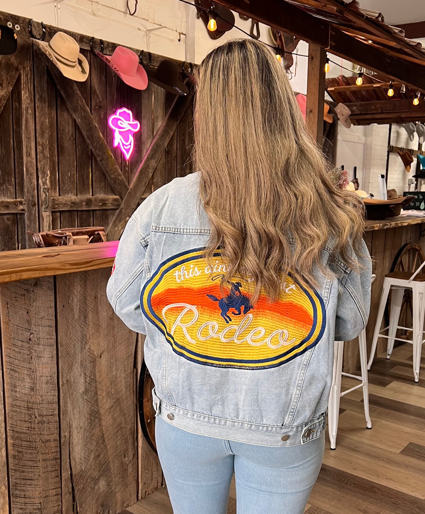 West Coast Embroidered Light Denim Jacket