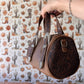 Montana West Tooled Buckle Mini Barrel Crossbody Brown Bag