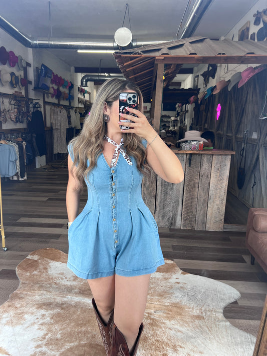 Denim Darlin’ Romper