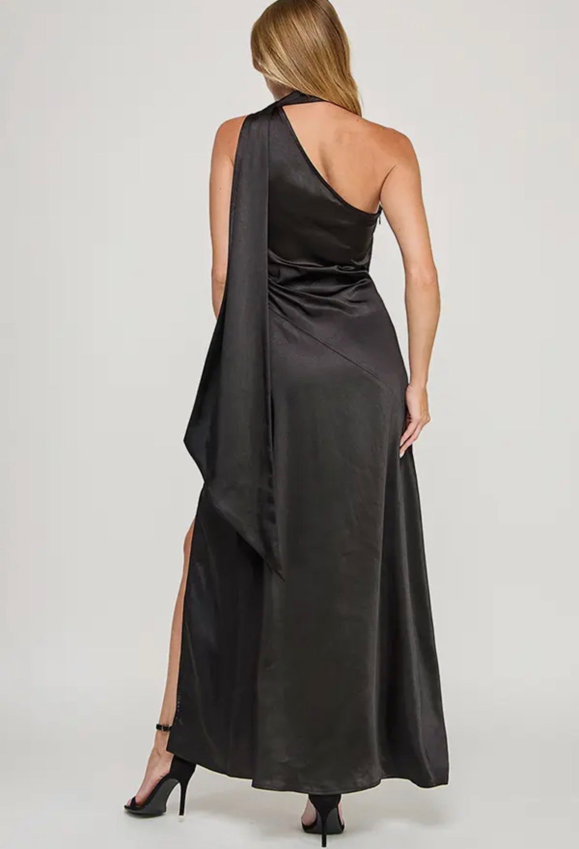 Midnight Outlaw Satin Gown
