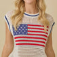 American Flag Crochet Sleeveless Top