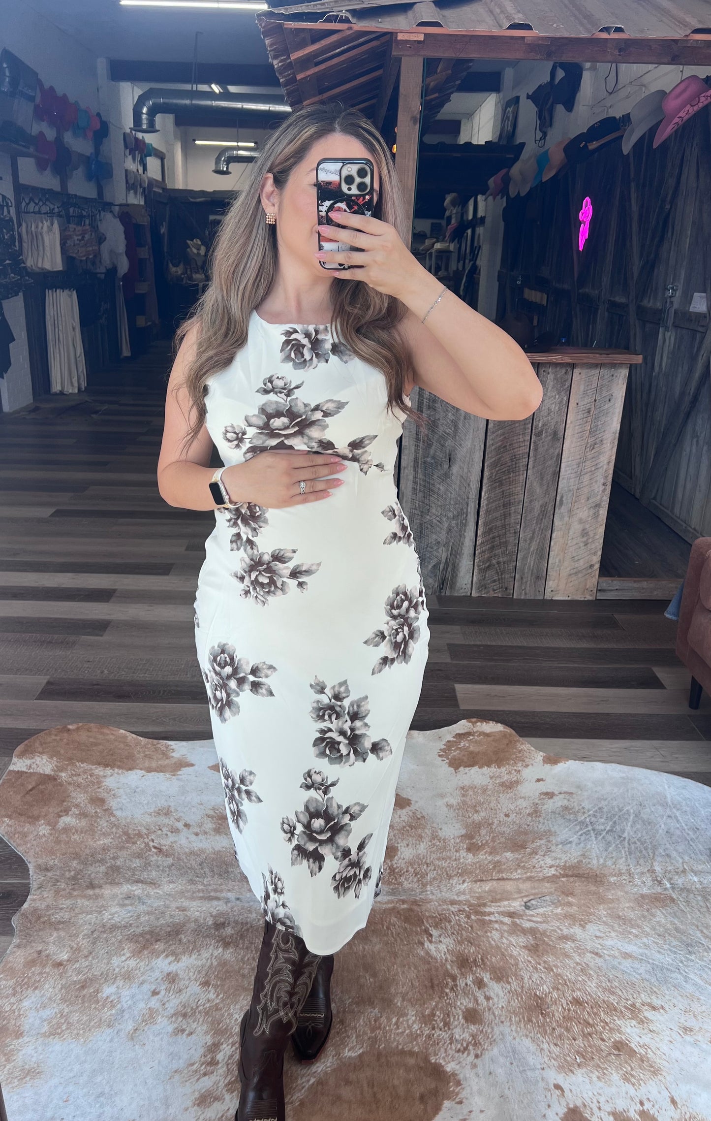 The Autumn Rose Silk Dress