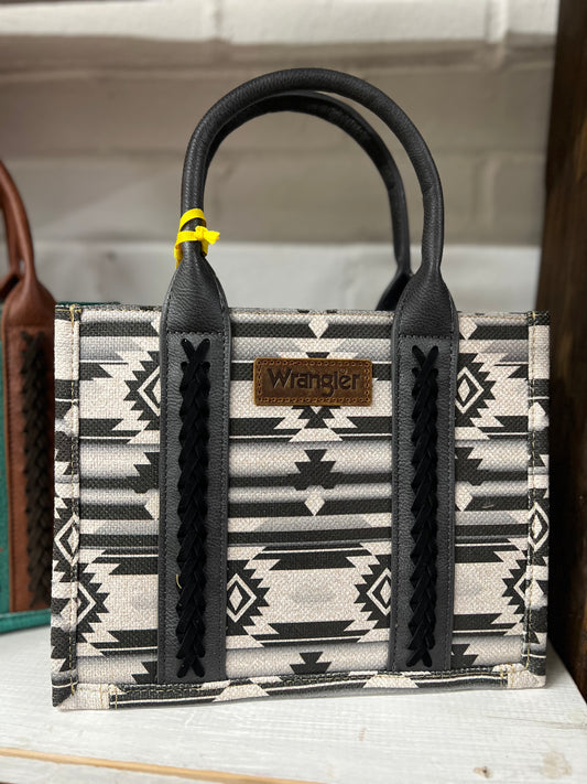 Black & White Aztec Wrangler Tote Bag