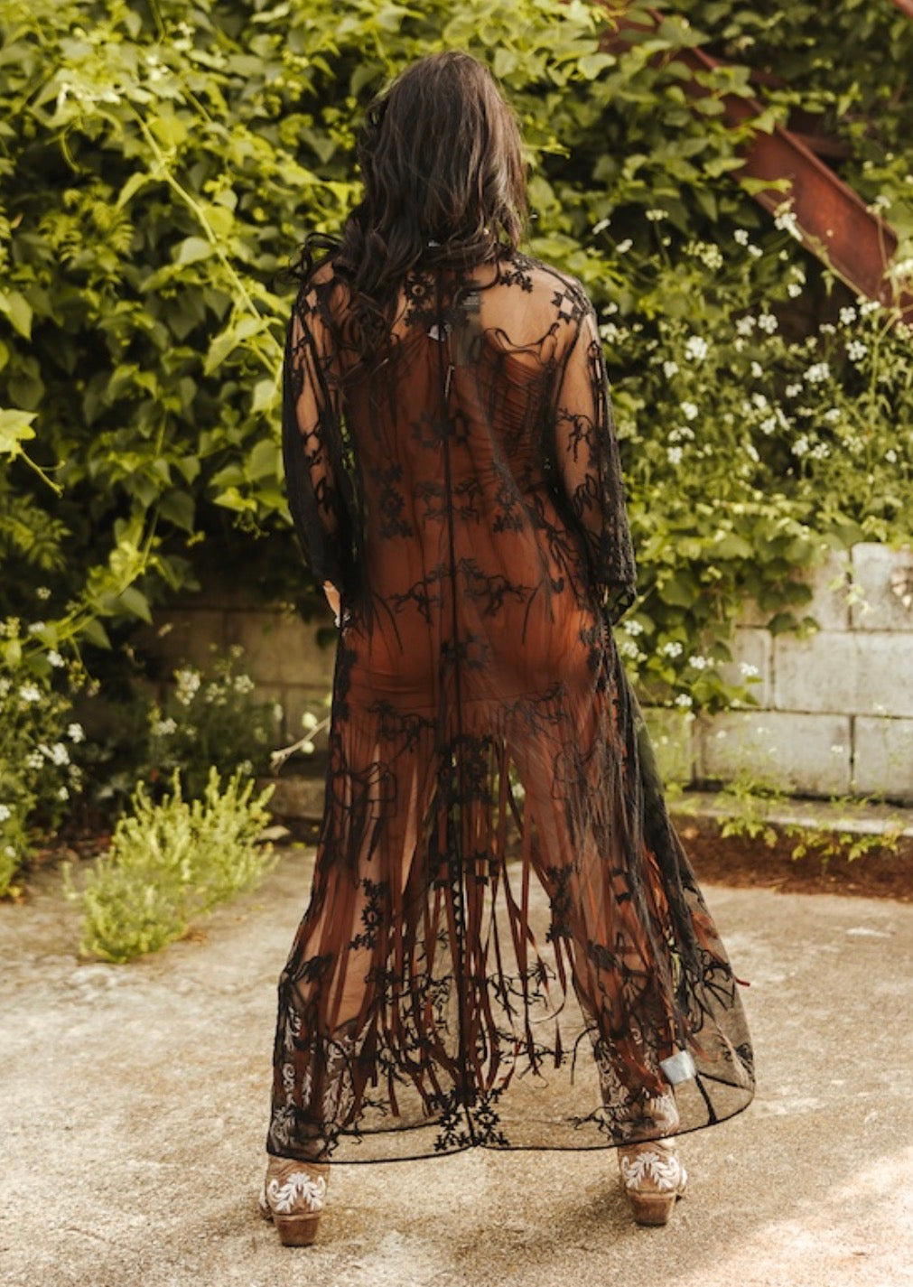 The Embroidered Mesh Lace Duster