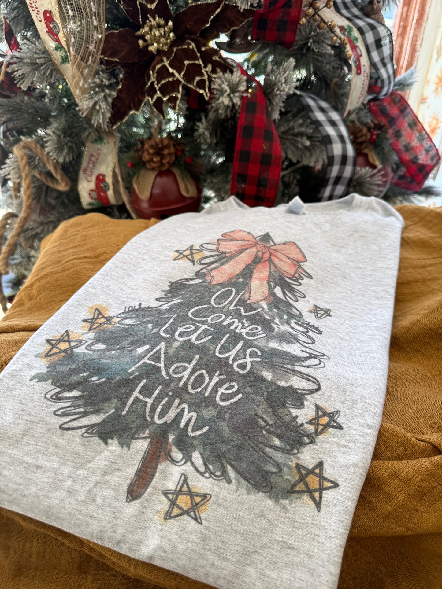 Let Us Adore Him Christmas Tee