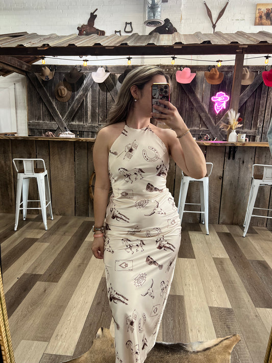 Bailey Rose Cowgirl Satin Dress