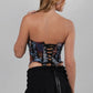 Multi Color Distressed Corset Top