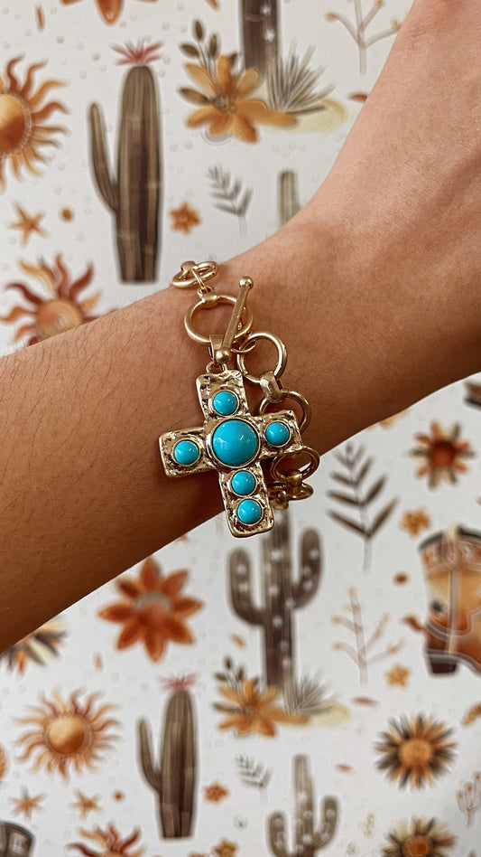 Gold & Turquoise Bracelet