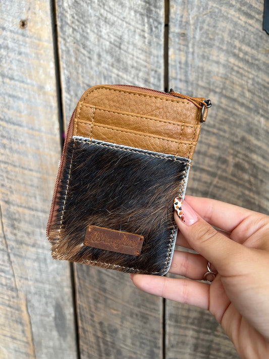 Brown Mini Wrangler Zip Card Case/Keychain