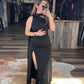 Midnight Outlaw Satin Gown