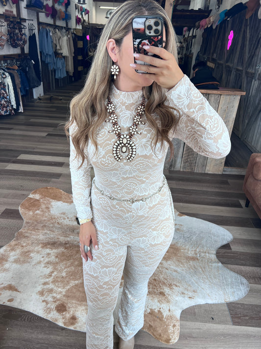 White Sands Lace Jumpsuit