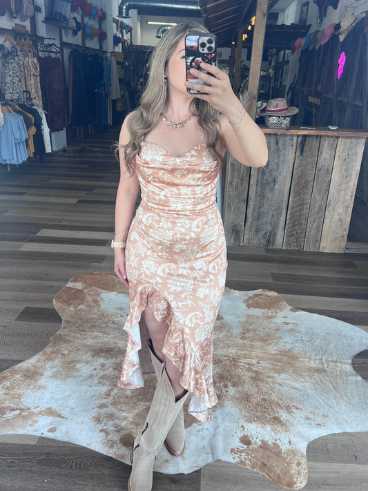 Equestrian Bloom Silk Dress