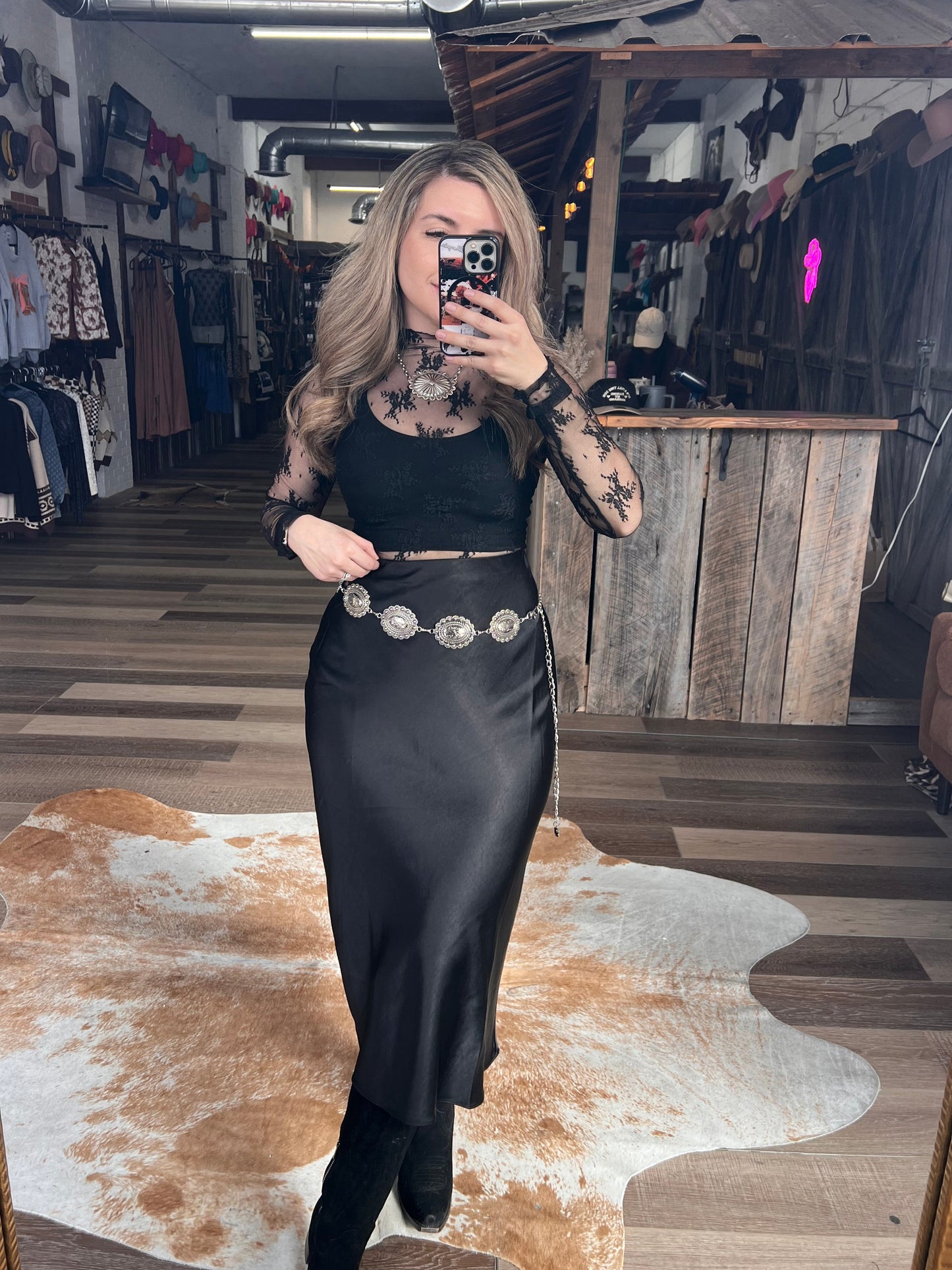 The Black Stallion Satin Skirt