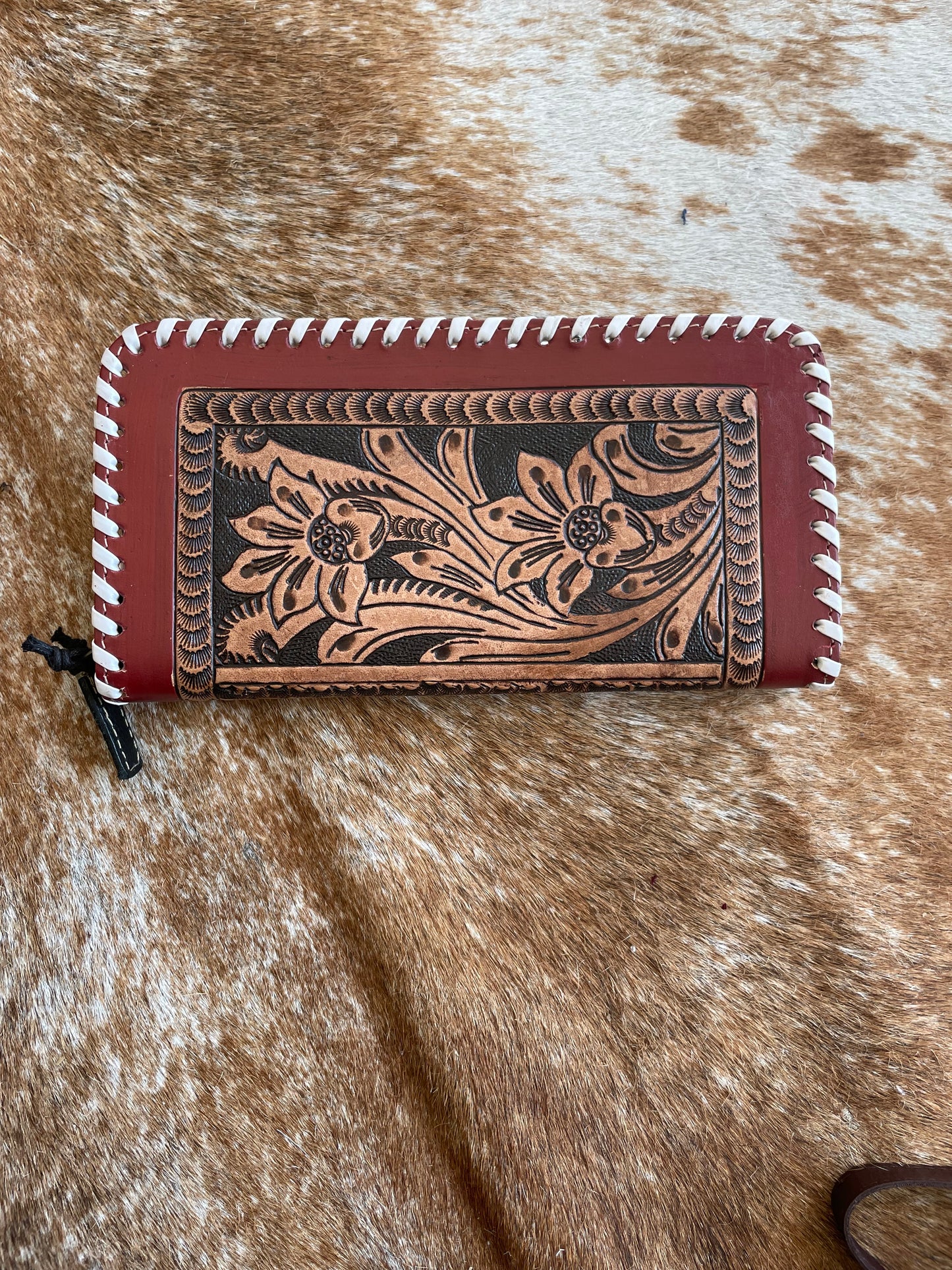 Burgundy Floral Wallet