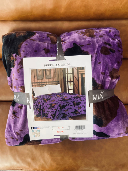 Purple Cowhide Blanket