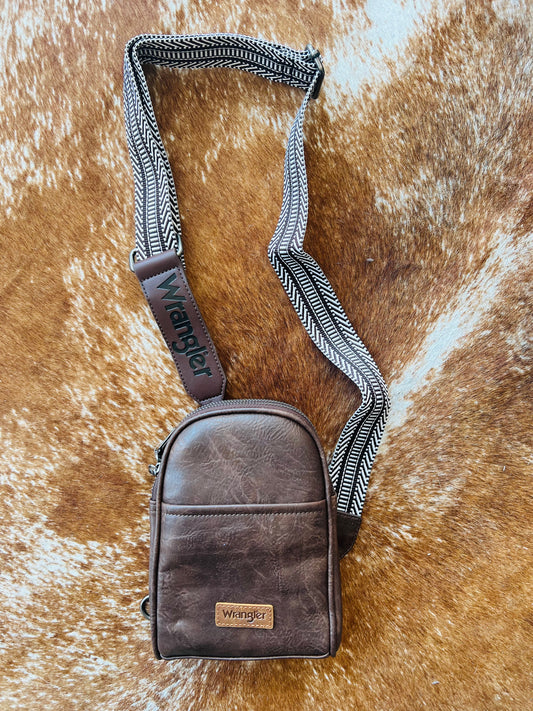 Wrangler Chocolate Sling Crossbody Bag