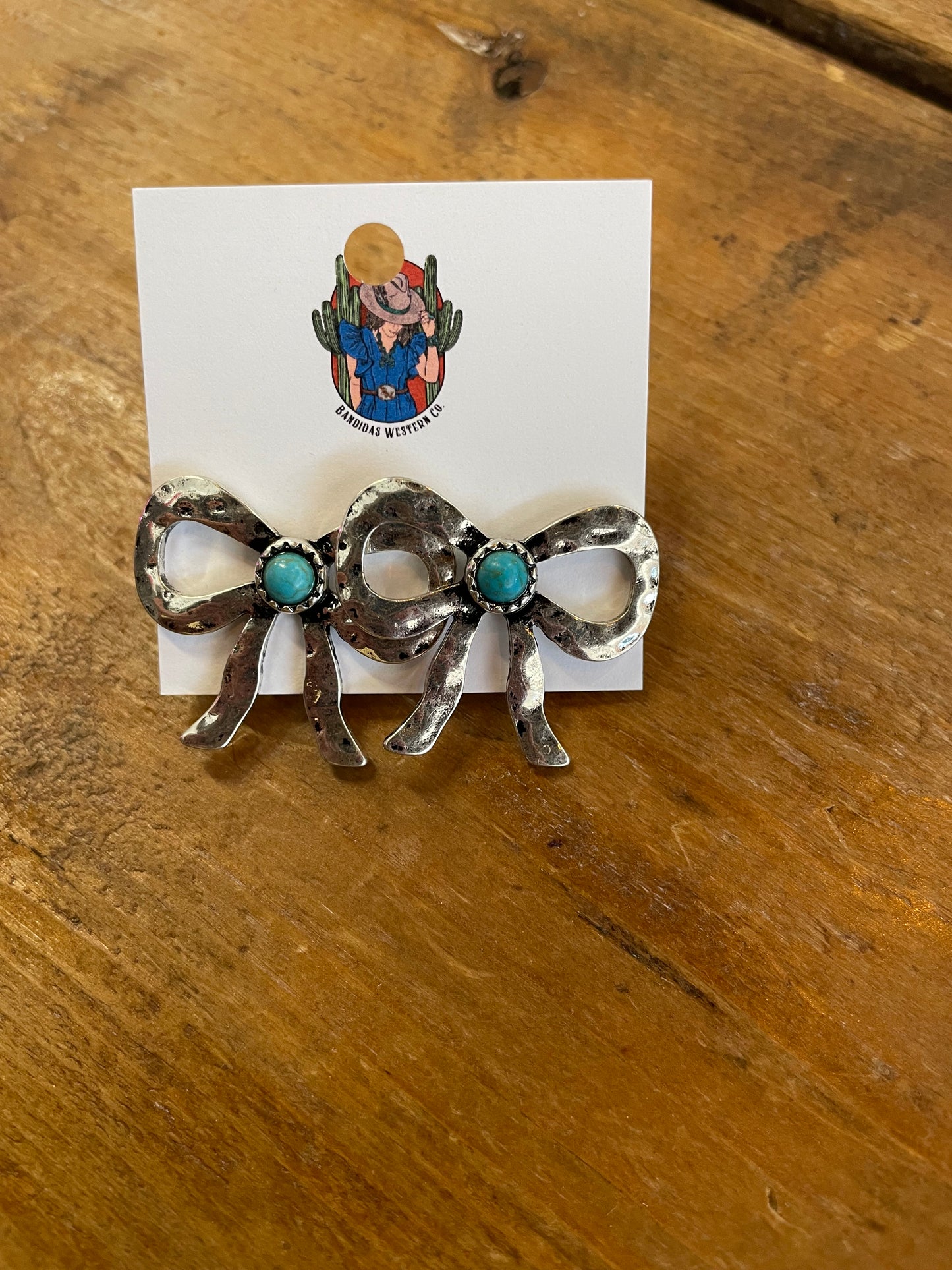Turquoise Bow Earrings