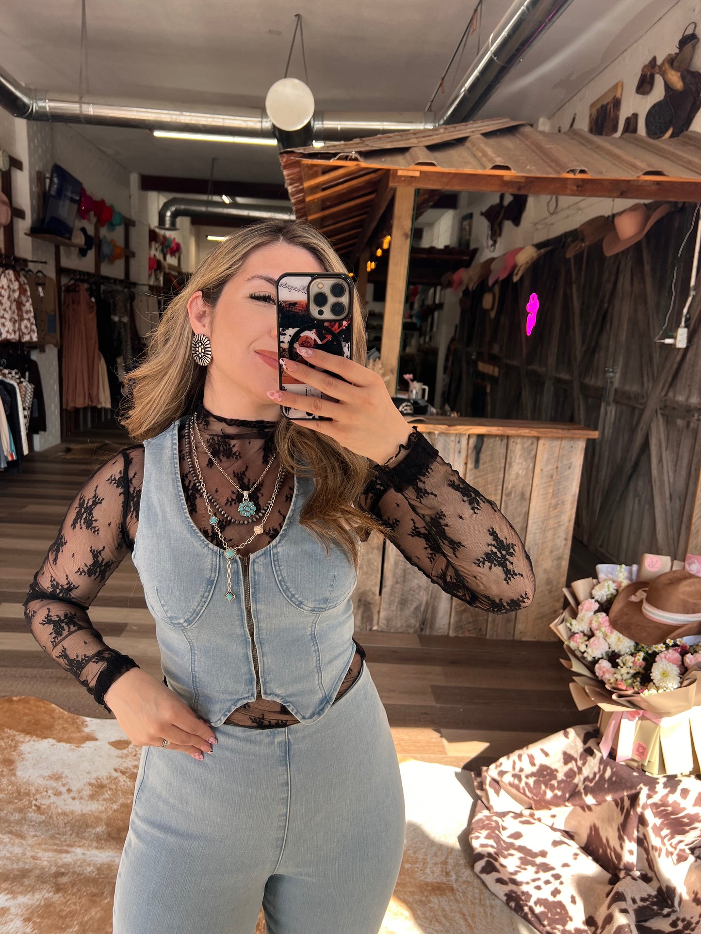 Denim Dreamer Zip Up V Vest